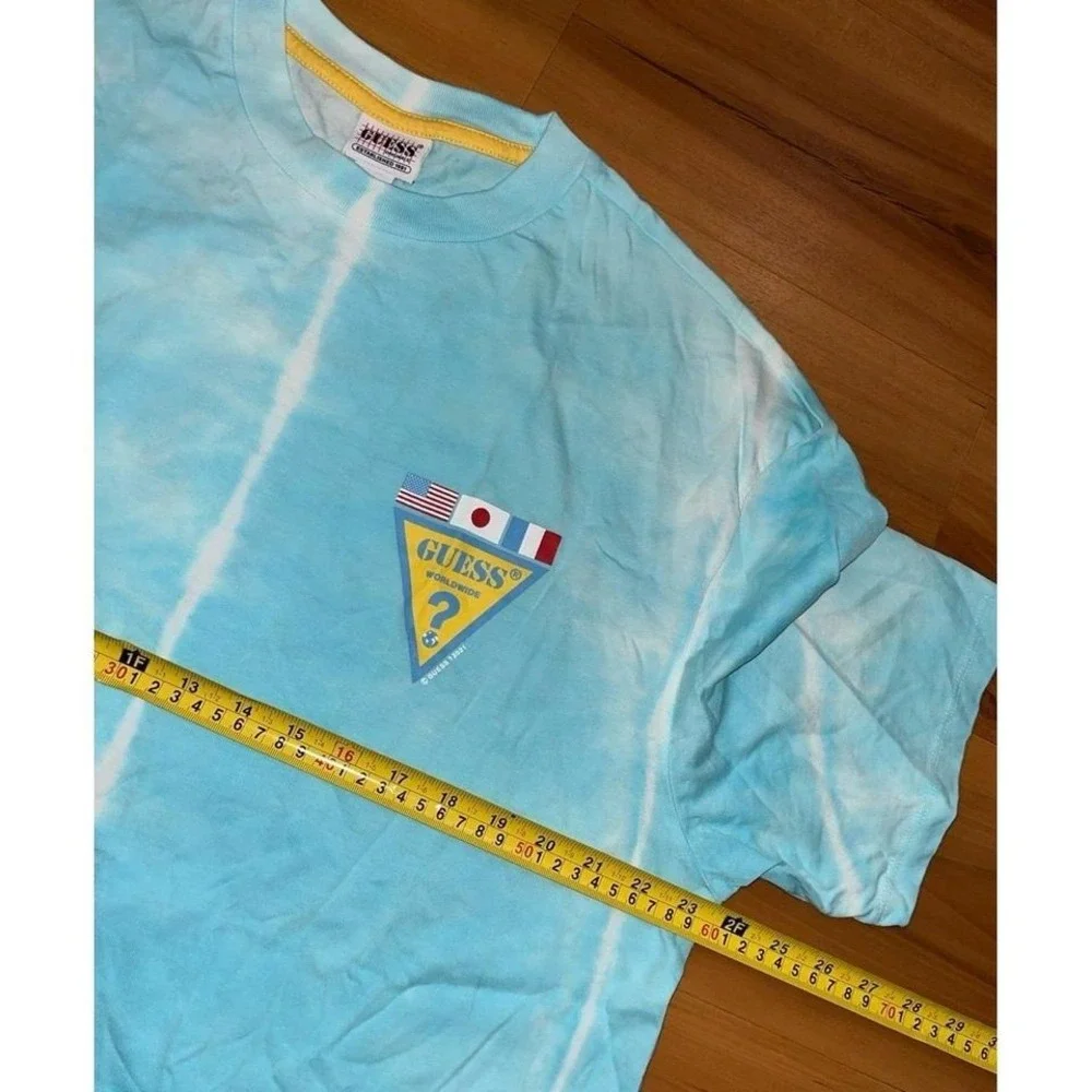 Mens GUESS Originals Worldwide Summer Games Tie Dye Crewneck T-Shirt - Picture 4 of 6